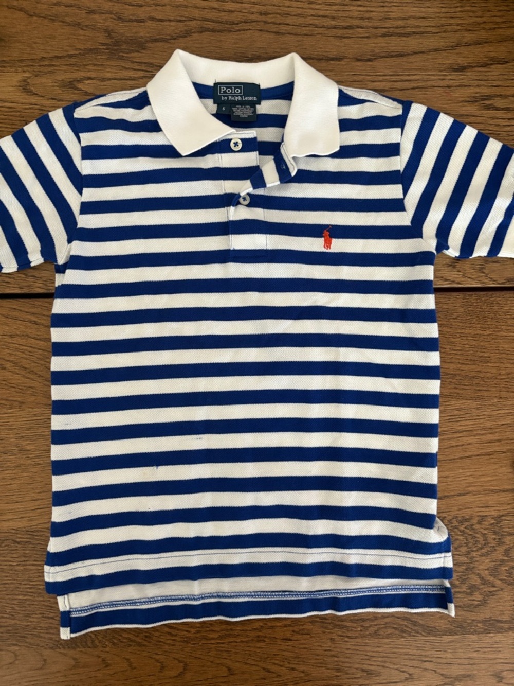 Polo by Ralph Lauren (new with flaws) Blue & White Striped Polo Shirt